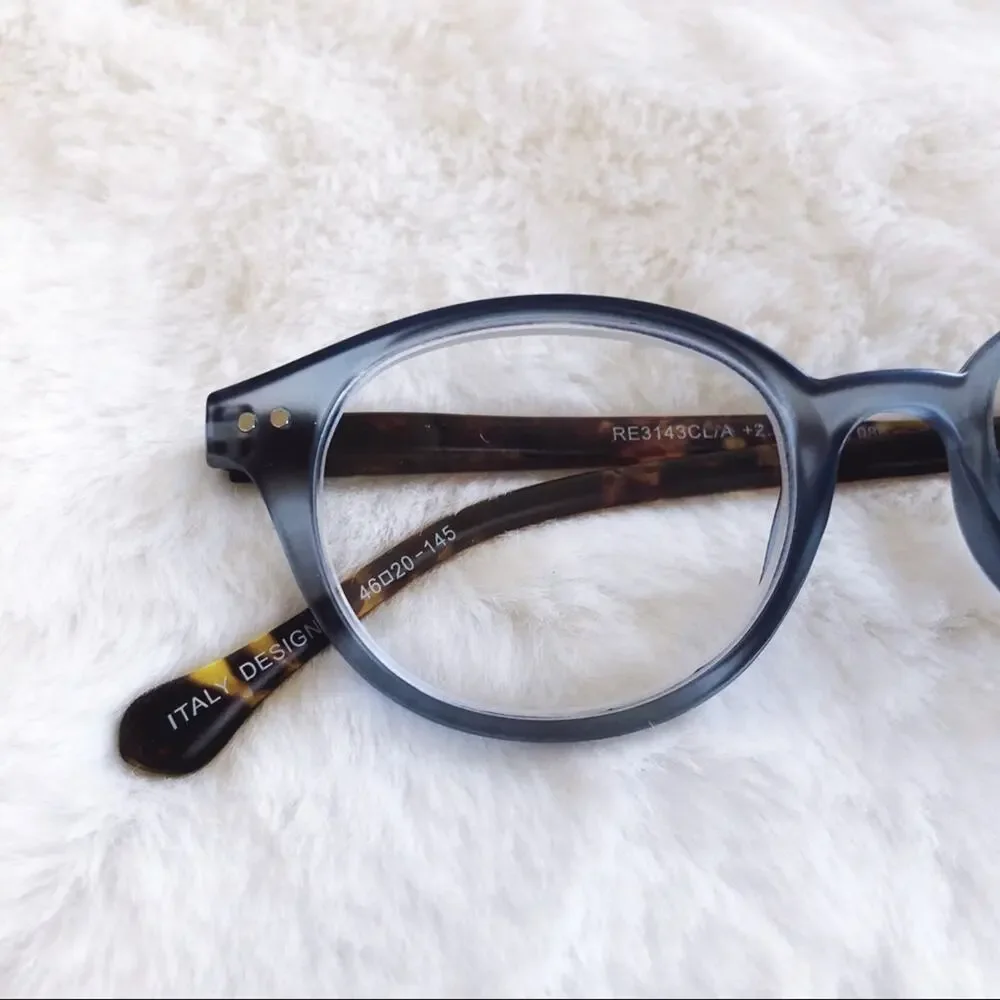 Kaylee Blue Classic Round Reader Glasses